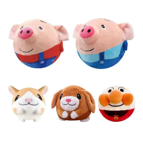 USB Rechargeable Electronic Pet Toy Ball Plush Bouncing Jump Ball Interactive Gift